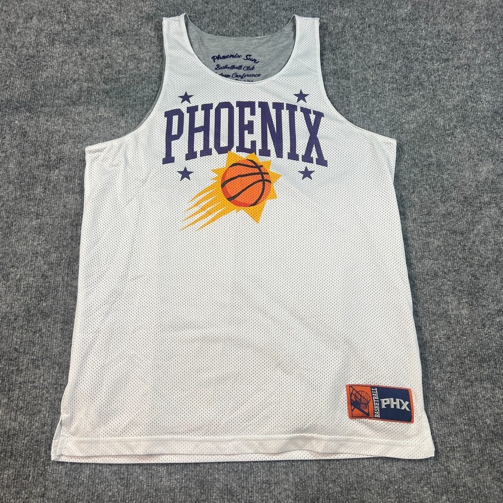 NBA Mesh Practice Jersey Mens Large White Phoenix Suns Basketball Reversible